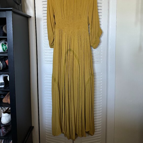 Free People Dixie Maxi Dress in Mustard Yellow, size M - Picture 7 of 7